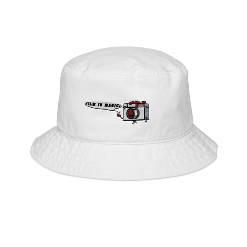 Embroidered Camera Bucket Hat — Retro Film Camera Design
