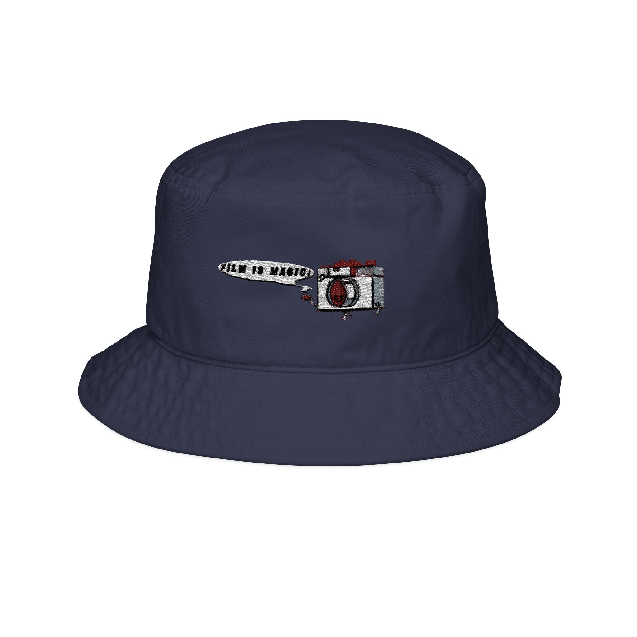 Embroidered Camera Bucket Hat — Retro Film Camera Design