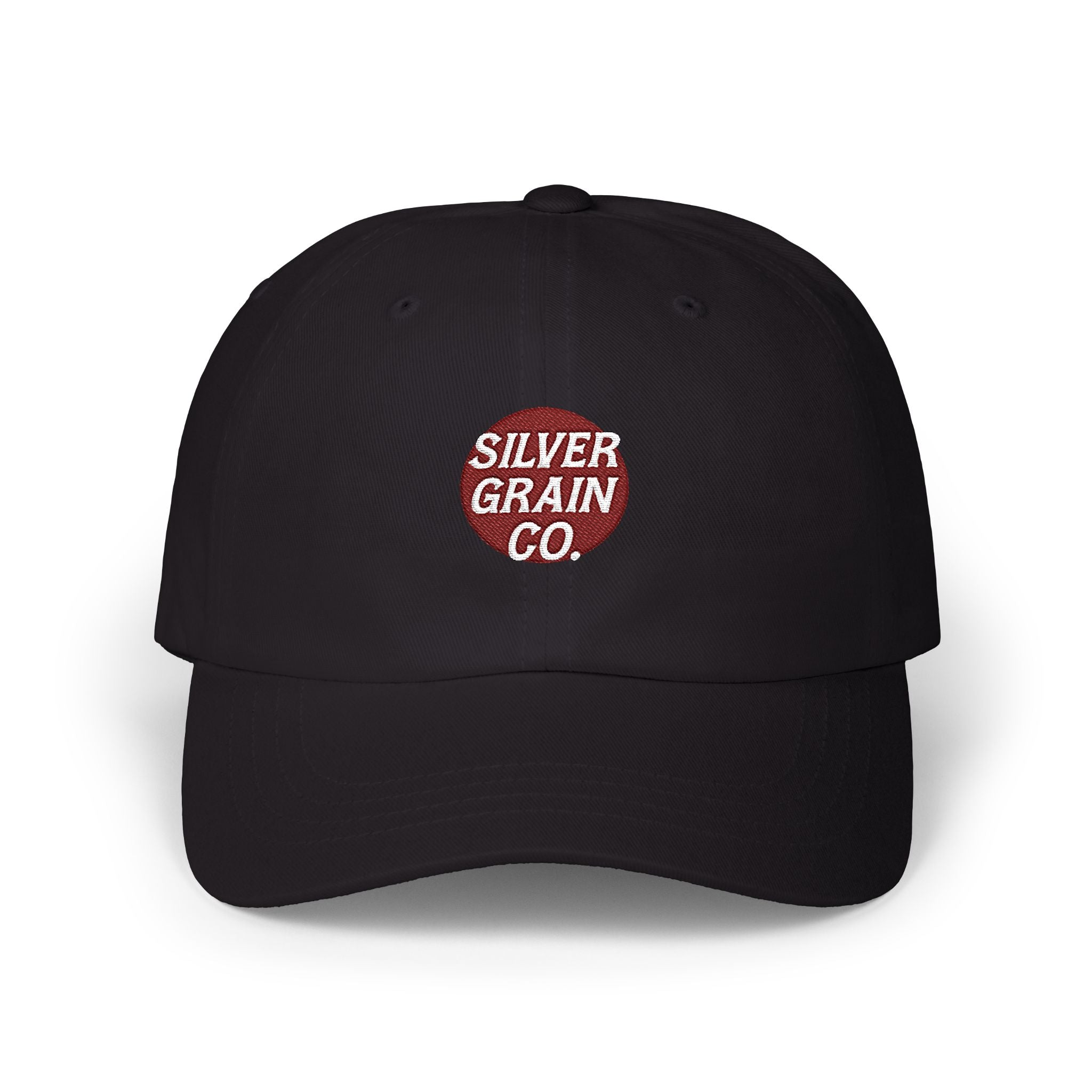 Classic Dad Cap – "Silver Grain Co" Embroidered Logo Hat