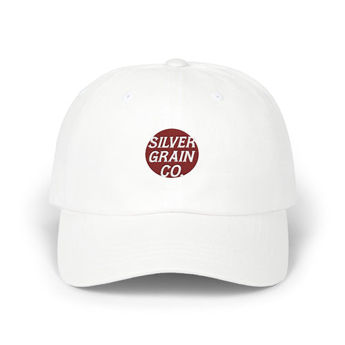 Classic Dad Cap – "Silver Grain Co" Embroidered Logo Hat