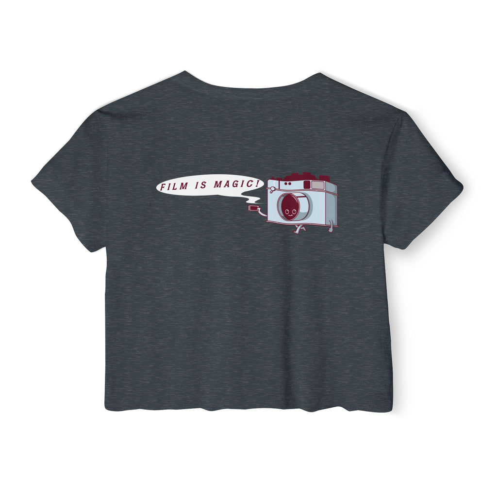 Camera Crop Top: "Film Is Magic" Vintage Photo Tee
