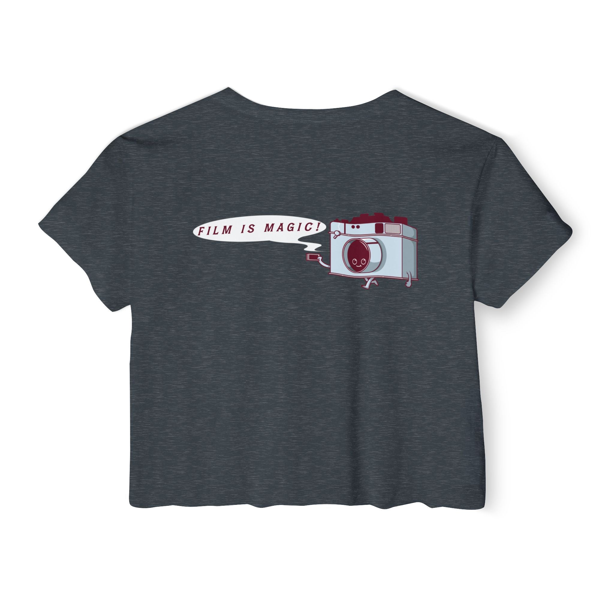 Camera Crop Top: "Film Is Magic" Vintage Photo Tee