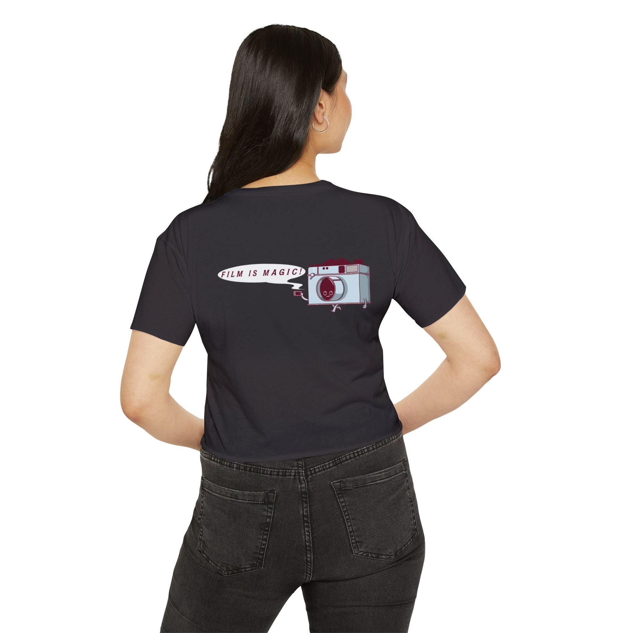 Camera Crop Top: "Film Is Magic" Vintage Photo Tee