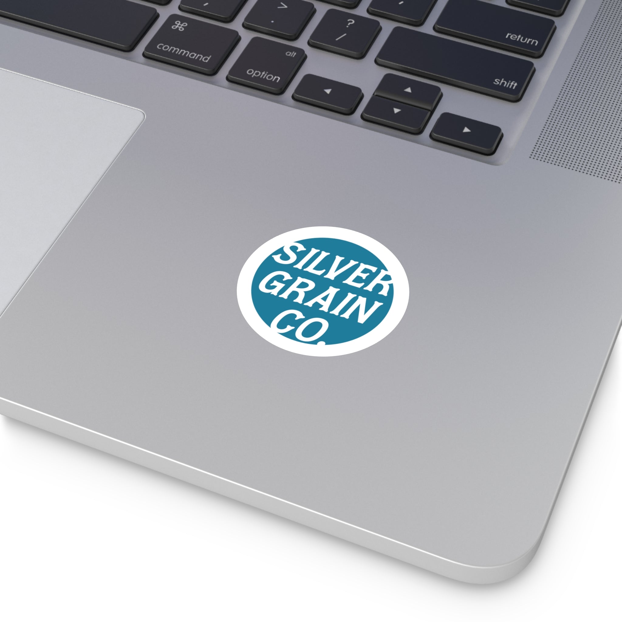 Silver Grain Co. Round Vinyl Sticker — Retro Teal Logo Decal