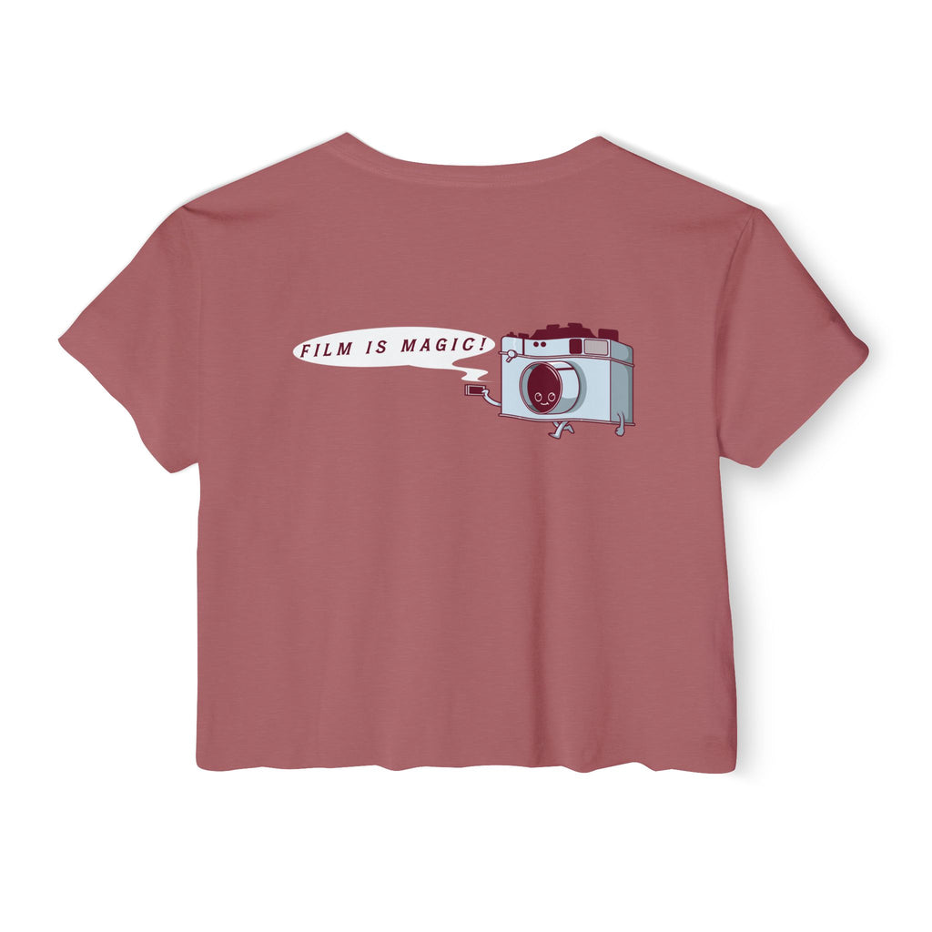 Camera Crop Top: "Film Is Magic" Vintage Photo Tee