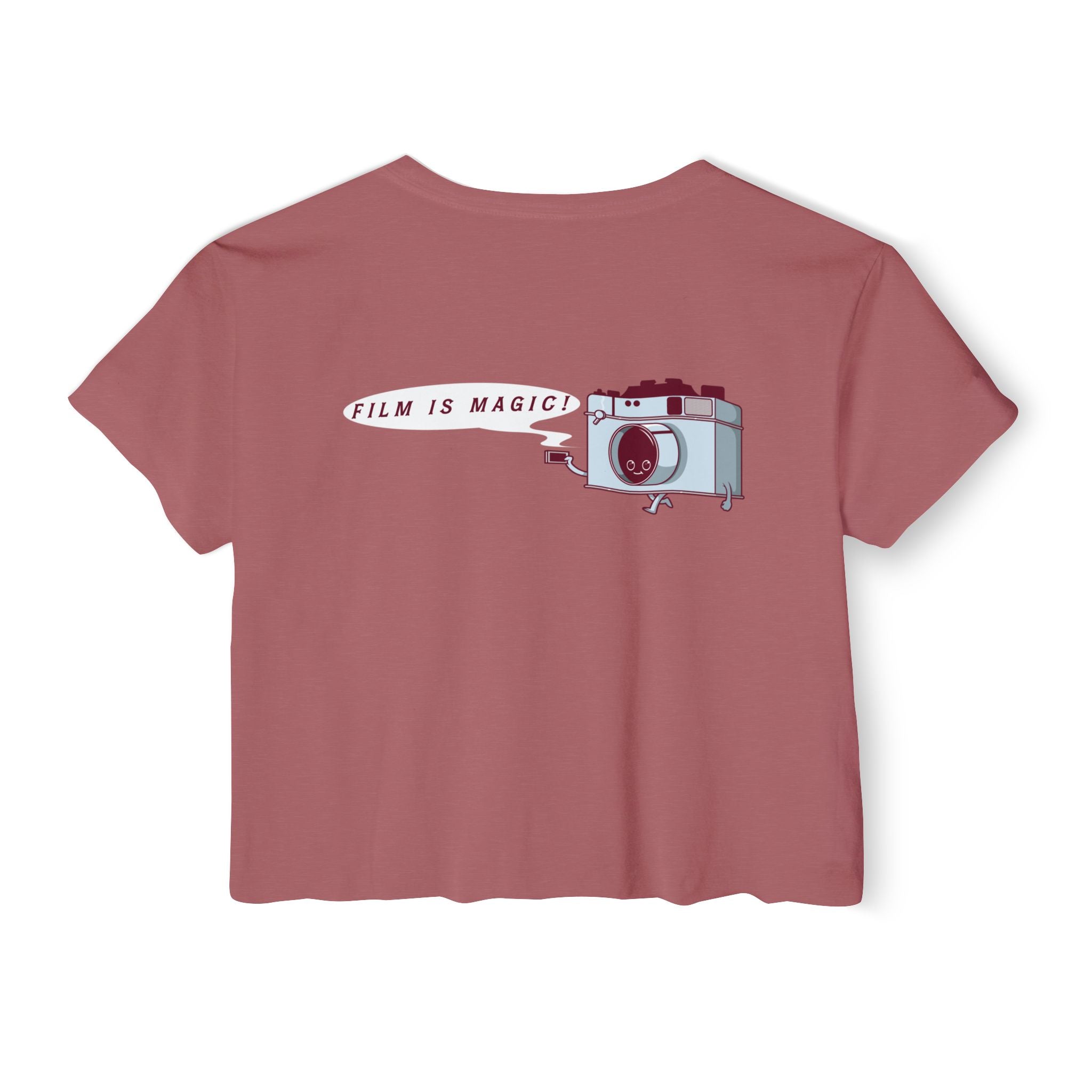Camera Crop Top: "Film Is Magic" Vintage Photo Tee